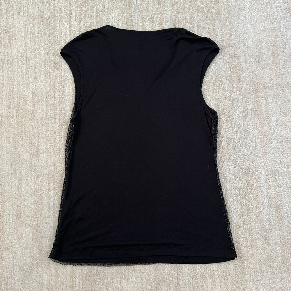 Lauren Ralph Lauren Black Beaded Sleeveless Blouse Top L - Picture 4 of 8